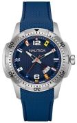 Nautica Analog Herreklokke NAI13515G Blå/Gummi Ø43 mm