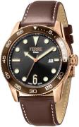 Ferrè Milano 99999 Herreklokke FM1G109L0031 Sort/Lær Ø42 mm