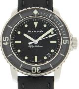 Blancpain Fifty Fathoms Herreklokke 5015E-1130-B52A Sort/Lær Ø45 mm