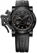 Graham Chronofighter Oversize Herreklokke 2OVEB.B40A Sort/Gummi Ø47