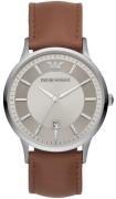 Emporio Armani Herreklokke AR11185 Renato Sølvfarget/Lær Ø43 mm