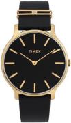 Timex Dameklokke TW2T45300 Sort/Lær Ø38 mm