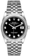 Rolex Dameklokke 126234-0027 Datejust 36 Sort/Stål Ø36 mm