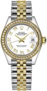 Rolex Dameklokke 279383RBR-0023 Lady-Datejust 28 Hvit/18 karat gult