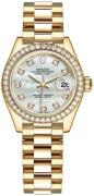 Rolex Dameklokke 279138RBR-0015 Lady-Datejust 28 Hvit/18 karat gult