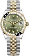 Rolex Dameklokke 278343RBR-0030 Datejust 31 Grønn/18 karat gult gull