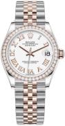 Rolex Dameklokke 278381RBR-0004 Datejust 31 Hvit/18 karat rosé gull