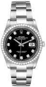 Rolex Dameklokke 126284RBR-0020 Datejust 36 Sort/Stål Ø36 mm