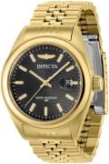 Invicta Dameklokke 38426 Aviator Sort/Gulltonet stål Ø38 mm