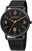 Akribos XXIV Herreklokke AK858BK Sort/Stål Ø42 mm