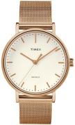 Timex Dameklokke TW2R26400 Weekender Antikkhvit/Rose-gulltonet stål