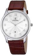 Festina Herreklokke F6851-1 Classic Sølvfarget/Lær Ø41 mm