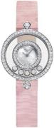 Chopard Dameklokke 203957-1001 Ladies Happy Diamonds Hvit/Tekstil