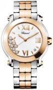 Chopard Dameklokke 278488-9001 Happy Sport Hvit/Stål Ø36 mm