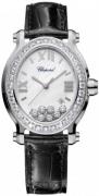 Chopard Dameklokke 278546-3002 Happy Sport Hvit/Lær 34x31 mm