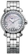 Chopard Dameklokke 278509-3010 Happy Sport Hvit/Stål Ø30 mm