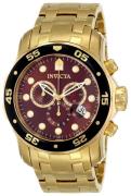 Invicta Herreklokke 80065 Pro Diver Brun/Gulltonet stål Ø48 mm