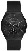 Skagen Herreklokke SKW6843 Grenen Chronograph Sort/Lær Ø42 mm