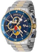 Invicta Herreklokke 39521 Disney Blå/Gulltonet stål Ø48 mm