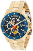 Invicta Herreklokke 39519 Disney Blå/Gulltonet stål Ø48 mm