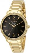 Invicta Dameklokke 31368 Angel Sort/Gulltonet stål Ø36 mm