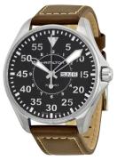 Hamilton Herreklokke H64611535 Khaki Aviation Sort/Lær Ø42 mm