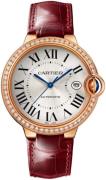 Cartier Herreklokke WJBB0056 Ballon Bleu De Sølvfarget/Lær Ø40 mm