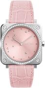 Bell & Ross BR-S-PINK-DIAMOND-EAGLE-DIAMONDS Br S Quartz Rosa/Lær