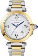 Cartier Herreklokke W2PA0009 Pasha De Sølvfarget/18 karat gult gull