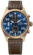 Glycine Herreklokke GL0361 Airpilot Chrono Blå/Lær Ø44 mm