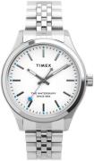 Timex Dameklokke TW2U23400 The Waterbury Hvit/Stål Ø34 mm