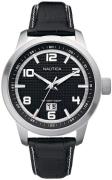 Nautica Herreklokke A13551G Nct Sort/Lær Ø46 mm