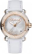 Chopard Dameklokke 278551-6003 Happy Sport Sølvfarget/Lær Ø36 mm