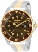 Invicta Herreklokke 35728 Pro Diver Brun/Gulltonet stål Ø47 mm