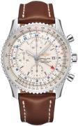 Breitling Herreklokke A24322121G1X1 Navitimer World Sølvfarget/Lær