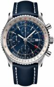 Breitling Herreklokke A24322121C2X1 Navitimer Gmt Blå/Lær Ø46 mm