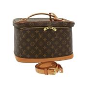 Pre-owned Brunt lerret Louis Vuitton veske