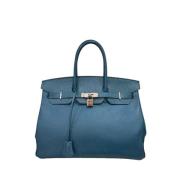 Pre-owned Hermès Birkin i blått skinn