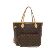 Pre-owned Brunt lerret Louis Vuitton Neverfull