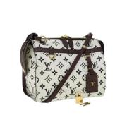 Pre-owned Brunt lerret Louis Vuitton skuldervesker