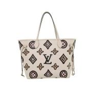 Pre-owned Beige lerret Louis Vuitton Neverfull