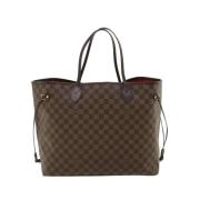 Pre-owned Brunt lerret Louis Vuitton Neverfull