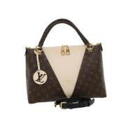 Pre-owned Brunt lerret Louis Vuitton Tote