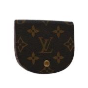 Pre-owned Brunt lerret Louis Vuitton lommebok