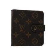 Pre-owned Brunt lerret Louis Vuitton lommebok