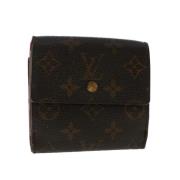 Pre-owned Brunt lerret Louis Vuitton Portefølje Elise