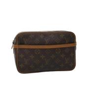 Pre-owned Brunt lerret Louis Vuitton Compiegne