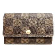 Pre-owned Brunt lerret Louis Vuitton lommebok