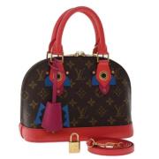 Pre-owned Brunt lerret Louis Vuitton Alma