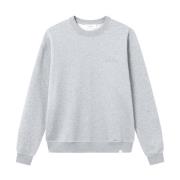 Grå Mélange Crew Sweatshirt for Menn